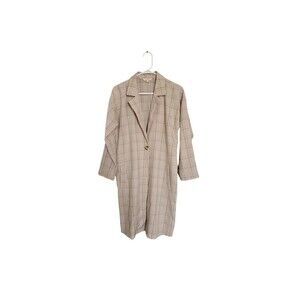EXCELLENT CONDITION  Women's Mystree Plaid Tan Trench Small